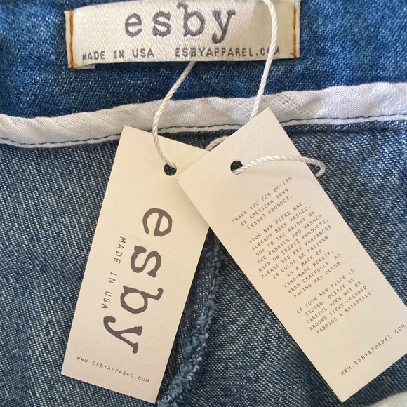 ESBY High Rise Wide leg Crop Denim Trouser Pants NWT - Picture 4 of 9